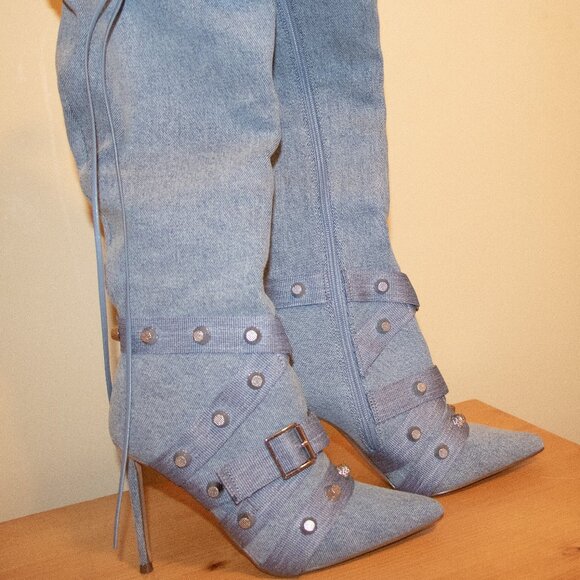 Steve Madden Denim Heels - Picture 2 of 12